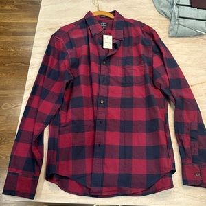 J Crew red and blue plaid flannel